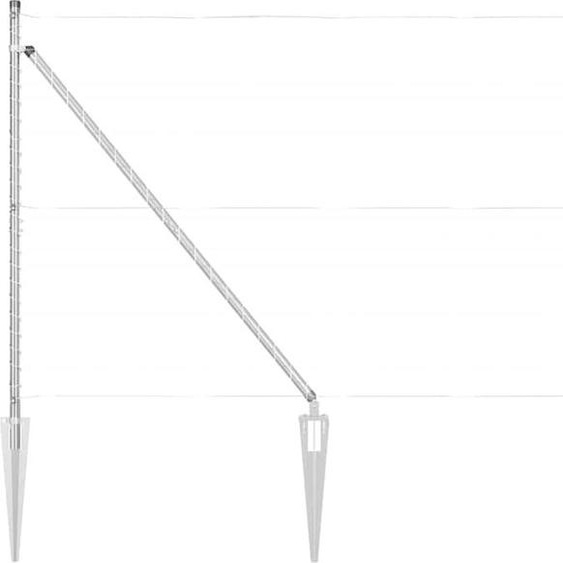 vidaXL Poteaux de clôture Autres 52 pcs argent 3.2 x 3.2 x 140 cm acier