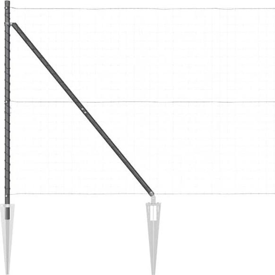 vidaXL Poteaux de clôture Autres 52 pcs argent 3.2 x 3.2 x 160 cm acier