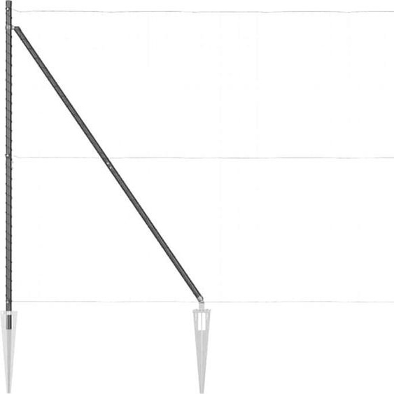 vidaXL Poteaux de clôture Autres 52 pcs argent 3.2 x 3.2 x 170 cm acier