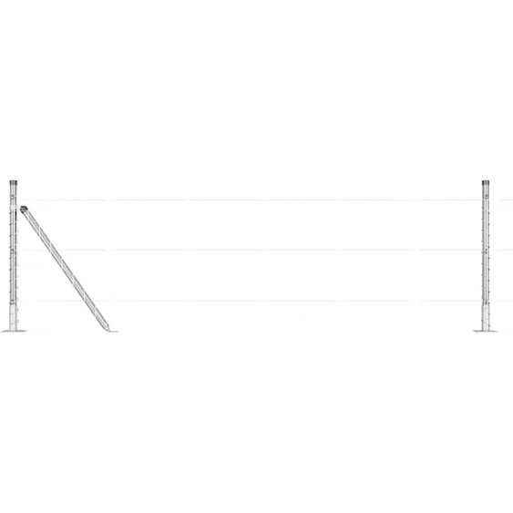 vidaXL Poteaux de clôture Autres 52 pcs argent 3.2 x 3.2 x 50 cm acier