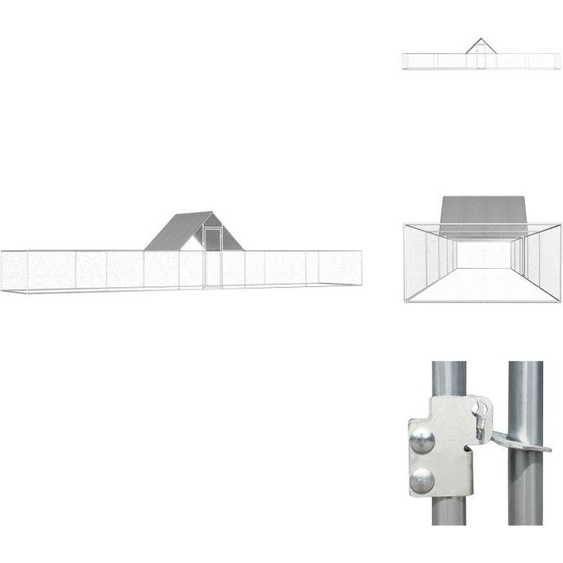 vidaXL Poulailler 10x2x2 m Acier galvanisé - Habitats & Enclos pour petits animaux