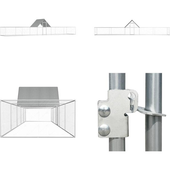 vidaXL Poulailler 10x2x2 m Acier galvanisé - Poulailler - Poulailler - Poulaillers