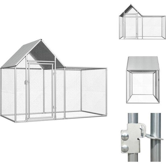 vidaXL Poulailler 2x1x1,5 m Acier galvanisé - Habitats & Enclos pour petits animaux