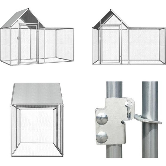 vidaXL Poulailler 2x1x1,5 m Acier galvanisé - Poulailler - Poulailler - Poulaillers