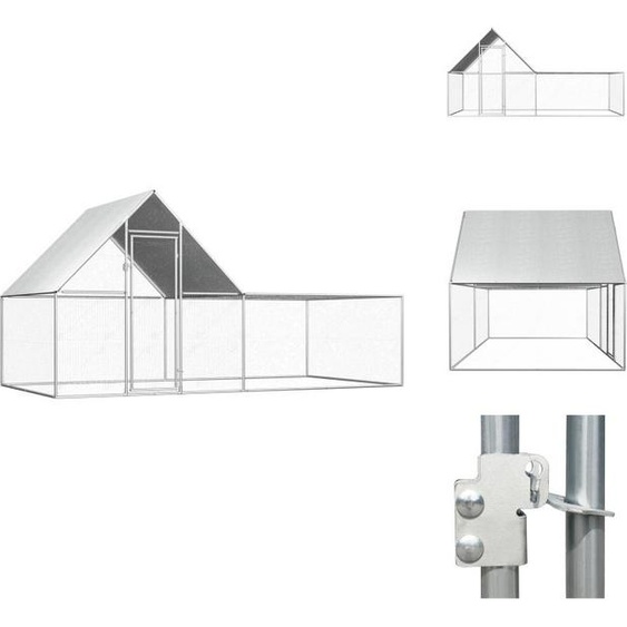 vidaXL Poulailler 4x2x2 m Acier galvanisé - Habitats & Enclos pour petits animaux