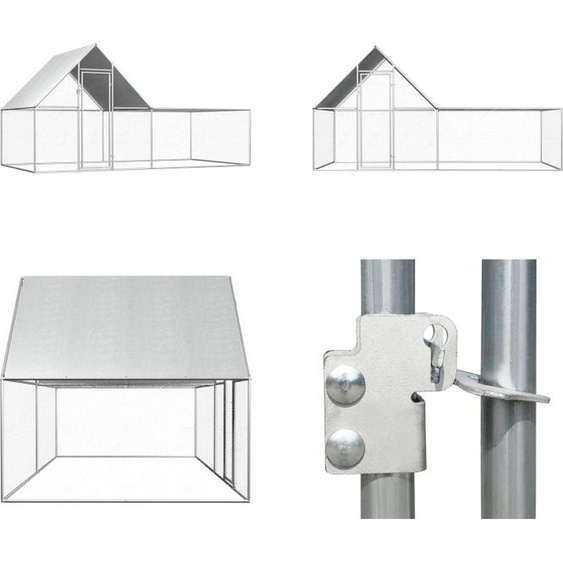 vidaXL Poulailler 4x2x2 m Acier galvanisé - Poulailler - Poulailler - Poulaillers