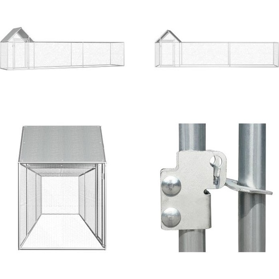 vidaXL Poulailler 5x1x1,5 m Acier galvanisé - Poulailler - Poulailler - Poulaillers