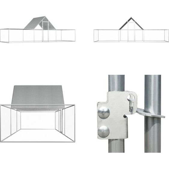 vidaXL Poulailler 6x2x2 m Acier galvanisé - Poulailler - Poulailler - Poulaillers