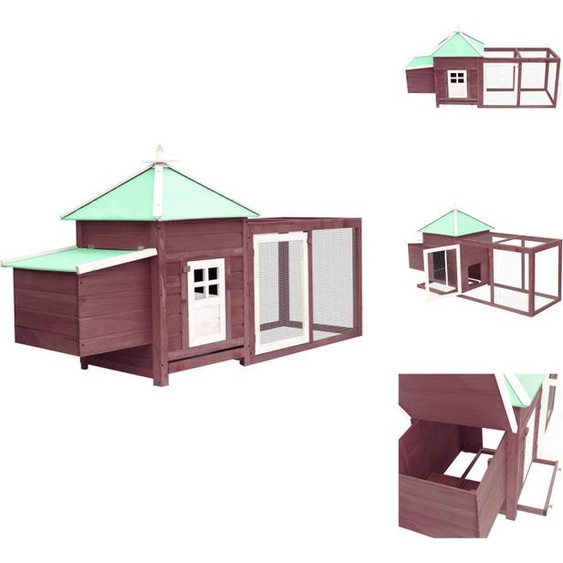 vidaXL Poulailler avec nid de ponte Moka 190x72x102 cm Sapin massif - Habitats & Enclos pour petits animaux