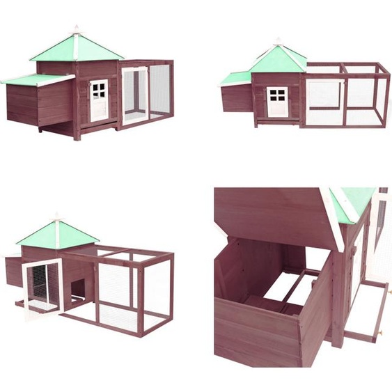 vidaXL Poulailler avec nid de ponte Mokka 190x72x102 cm Sapin massif - Poulailler - Poulailler - Poulaillers