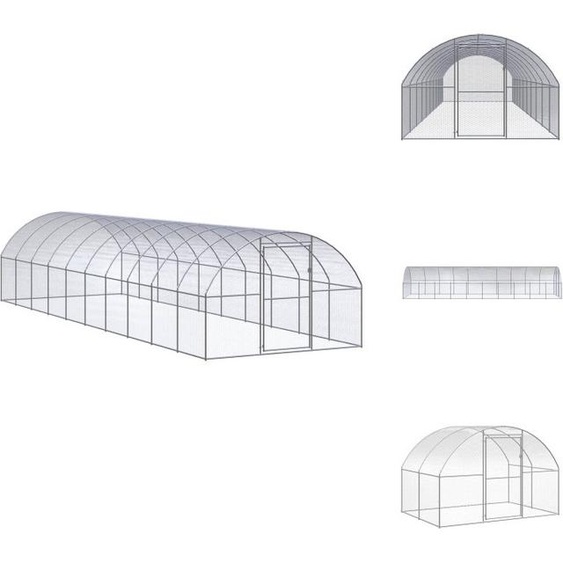 vidaXL Poulailler dextérieur 3x10x2 m Acier galvanisé - Habitats & Enclos pour petits animaux