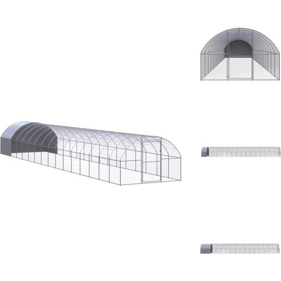 vidaXL Poulailler dextérieur 3x16x2 m Acier galvanisé - Habitats & Enclos pour petits animaux