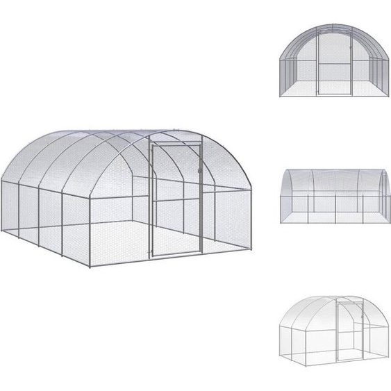 vidaXL Poulailler dextérieur 3x4x2 m Acier galvanisé - Habitats & Enclos pour petits animaux