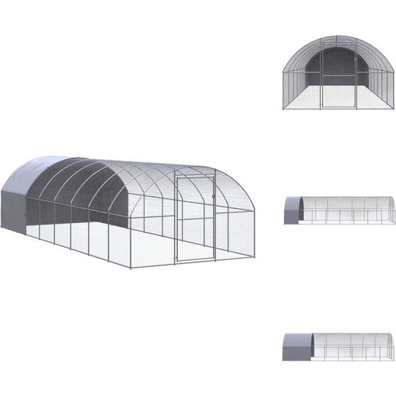 vidaXL Poulailler dextérieur 3x8x2 m Acier galvanisé - Habitats & Enclos pour petits animaux