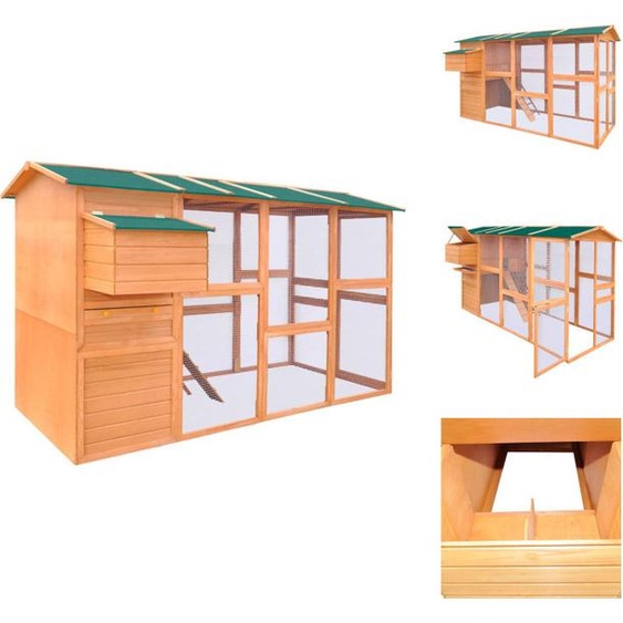 vidaXL Poulailler en bois 295x163x170 cm - Habitat & Enclos pour petits animaux