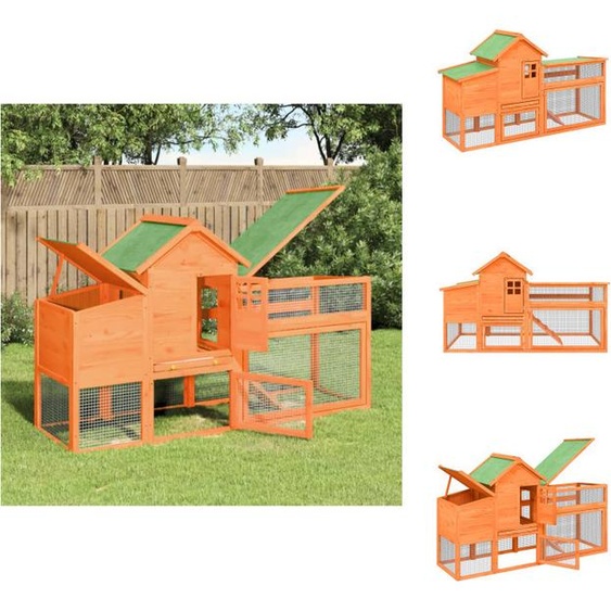 vidaXL Poulailler Marron 186,5x58,5x113 cm Pin massif - Habitats & Enclos pour petits animaux