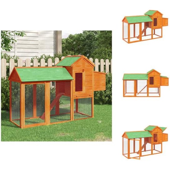 vidaXL Poulailler Marron 193x65x117 cm Pin massif - Habitats & Enclos pour petits animaux