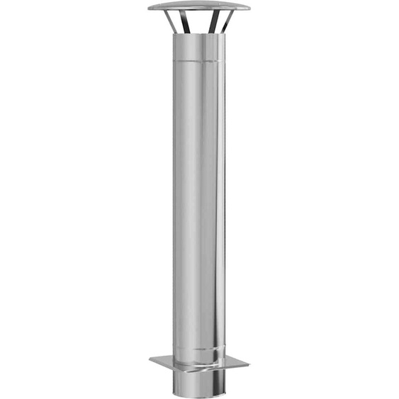 vidaXL Rallonge de cheminée argent 35 x 35 x 132 cm acier inoxydable