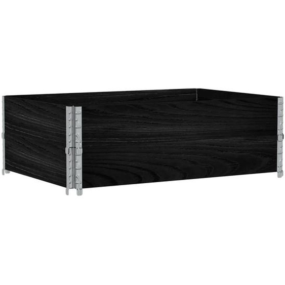 vidaXL Rehausse de palette 2 pcs. noir 120x180 cm bois massif