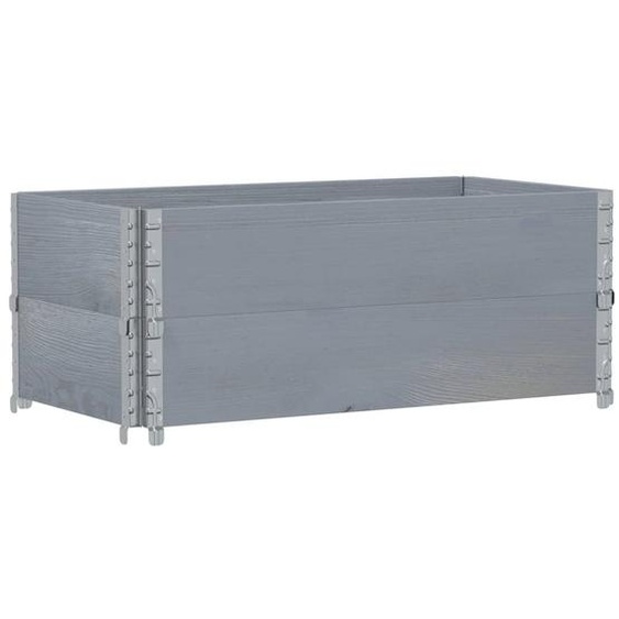 vidaXL Rehausses de palettes 2 pcs. Gris 100x50 cm Pin massif