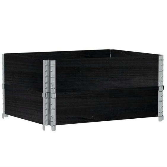 vidaXL Rehausses de palettes 2 pcs. noir 80x60cm pin massif