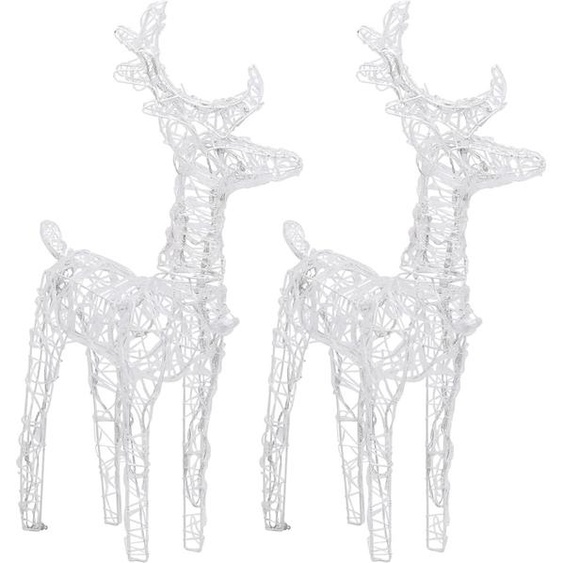 vidaXL Rennes LED 2 pcs. Blanc chaud 80 LEDs Acrylique