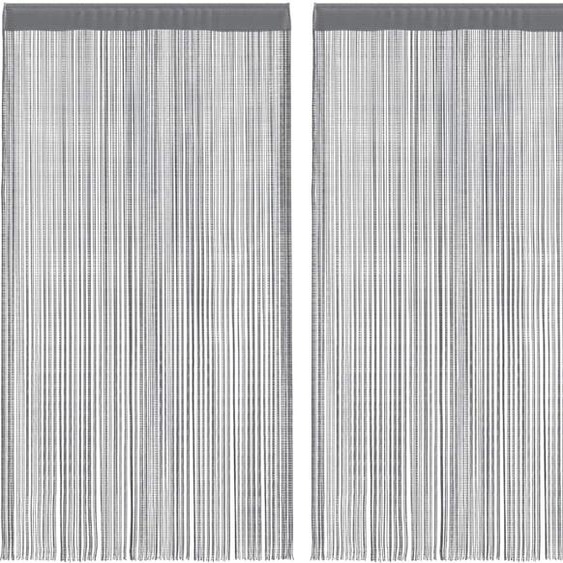 vidaXL Rideaux à fils 2 pcs. Anthracite 140x250 cm
