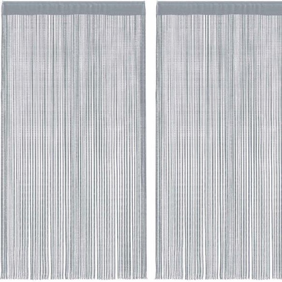 vidaXL Rideaux à fils 2 pcs. Gris clair 140x250 cm