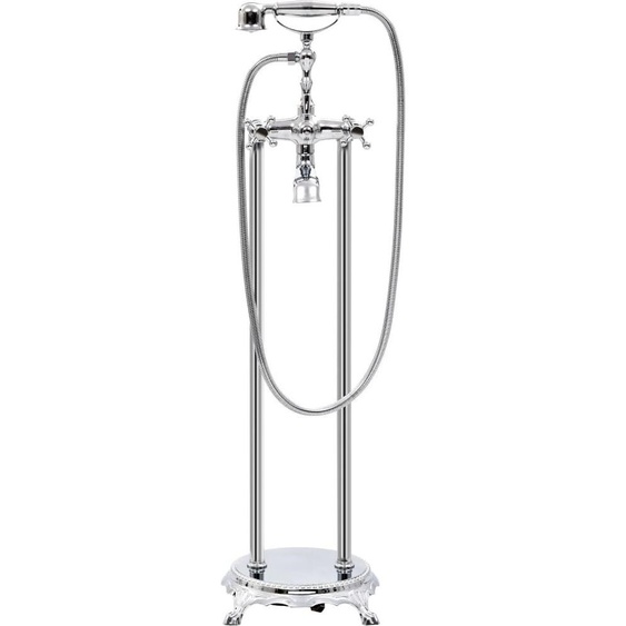 vidaXL Robinet de baignoire sur pied acier inoxydable 99,5 cm argenté