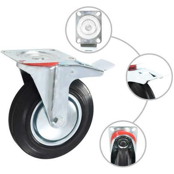 vidaXL Roulettes pivotantes 4 pcs. 200 mm