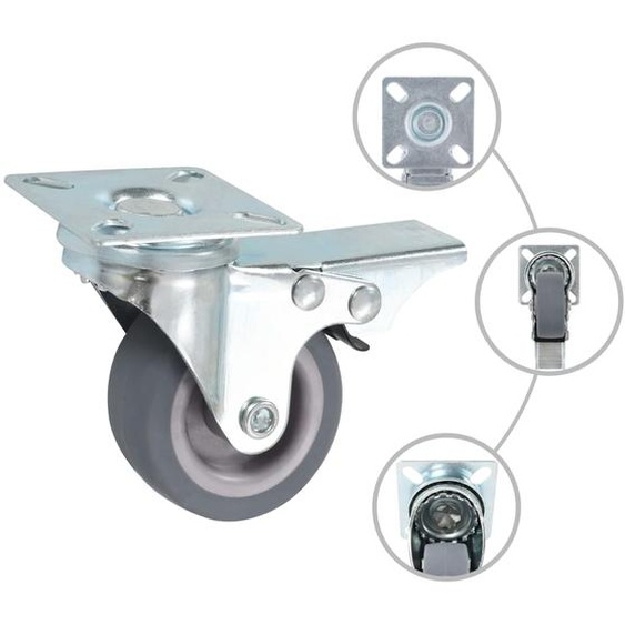 vidaXL Roulettes pivotantes avec freins doubles 4 pcs. 50 mm