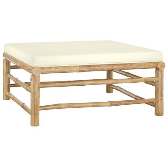 vidaXL Salon de jardin 6 pcs avec coussins blanc crème Bambou