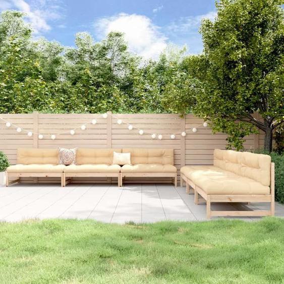 vidaXL Salon de jardin 6 pcs Bois de pin massif 3186606
