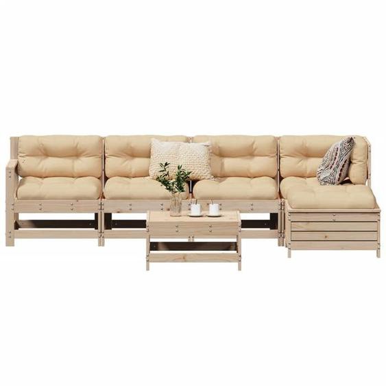 vidaXL Salon de jardin 6 pcs bois de pin massif 3250960