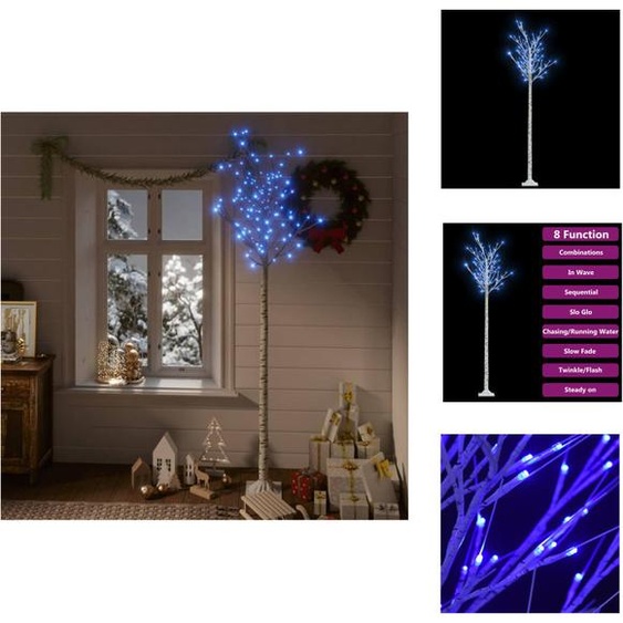 vidaXL Sapin de Noël 200 LEDs 2,2 m Bleu Intérieur Extérieur - Sapins de Noël