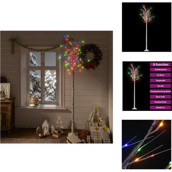 vidaXL Sapin de Noël 200 LEDs 2,2 m Multicolore Intérieur Extérieur - Sapins de Noël