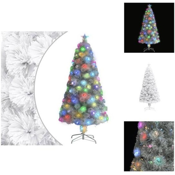 vidaXL Sapin de Noël artificiel avec éclairage blanc 120cm fibre de verre - Sapins de Noël