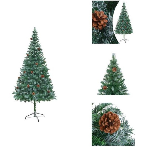 vidaXL Sapin de Noël artificiel avec pommes de pin 210 cm - Sapins de Noël