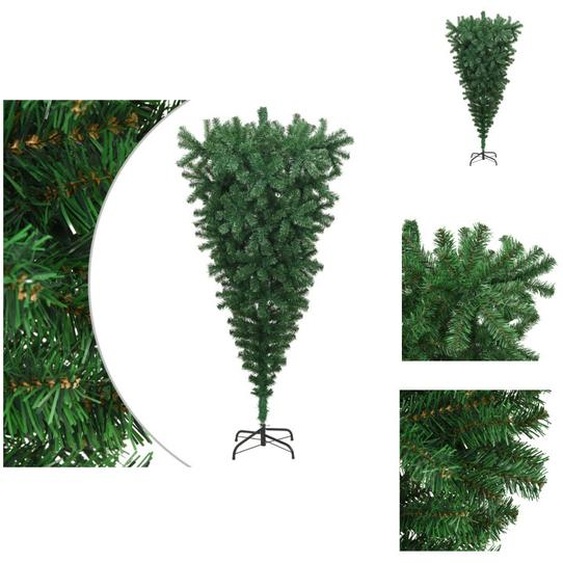 vidaXL Sapin de Noël artificiel avec support Inversé Vert 180 cm - Sapins de Noël