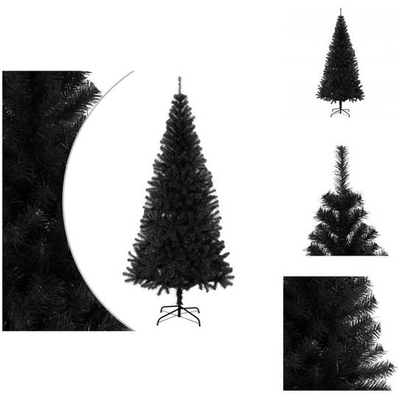 vidaXL Sapin de Noël artificiel avec support Noir 180 cm PVC - Sapins de Noël