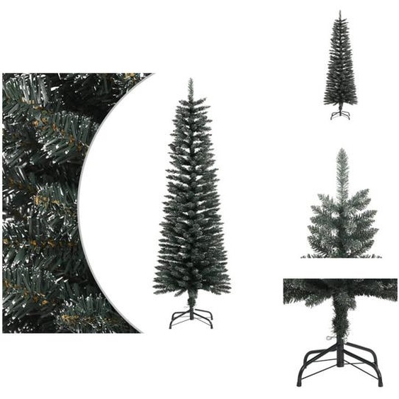 vidaXL Sapin de Noël artificiel avec support Svelte vert 150 cm PVC - Sapins de Noël