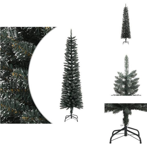 vidaXL Sapin de Noël artificiel avec support Svelte vert 180 cm PVC - Sapins de Noël