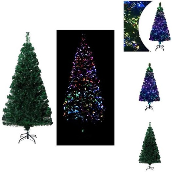 vidaXL Sapin de Noël artificiel avec support Vert 150 cm fibre de verre - Sapins de Noël