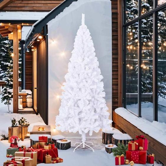 vidaXL Sapin de Noël artificiel L 240 cm blanc