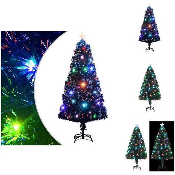 vidaXL Sapin de Noël avec éclairage et support 120 cm fibre de verre - Sapins de Noël