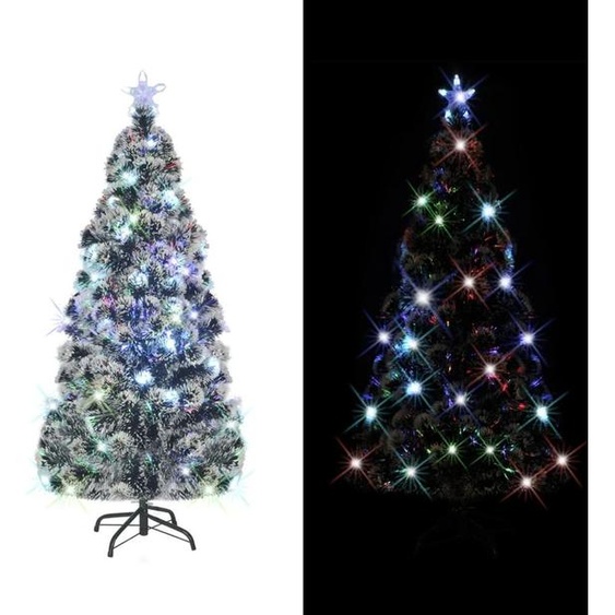 vidaXL Sapin de Noël avec éclairage et support 180 cm fibre de verre