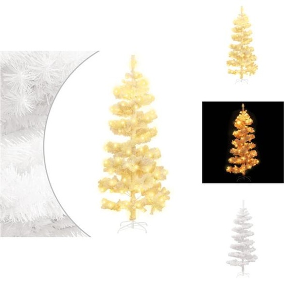 vidaXL Sapin de Noël en spirale avec éclairage et support Blanc 180 cm - Sapins de Noël