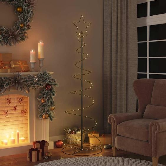 vidaXL Sapin de Noël LED 120 LED blanc chaud 180 cm
