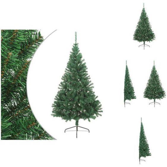 vidaXL Semi-sapin de Noël artificiel avec support Vert 240 cm PVC - Sapins de Noël