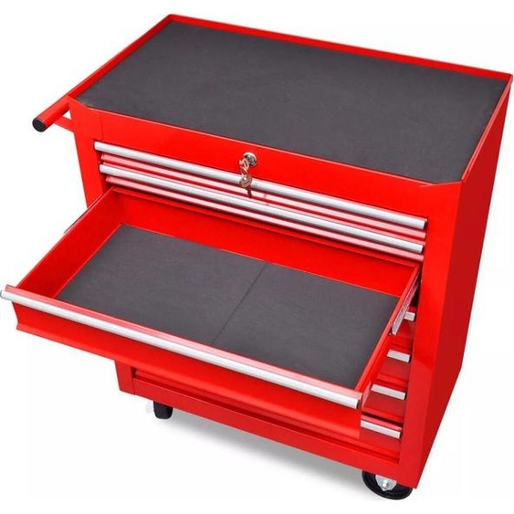 vidaXL Servante datelier rouge 7 tiroirs
